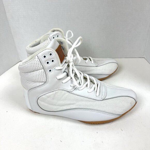 RyderWear Footwear Mens White sz 8 Weightlifting BodyBuilding Training Sneakers - Picture 1 of 9